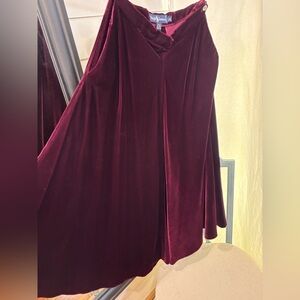 Ralph Lauren Vintage Deep Red Velvet Skirt